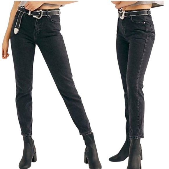 We The Free High-Waisted Tapered Leg Jeans. Black / Gray Size 26 #1684 - Picture 1 of 7